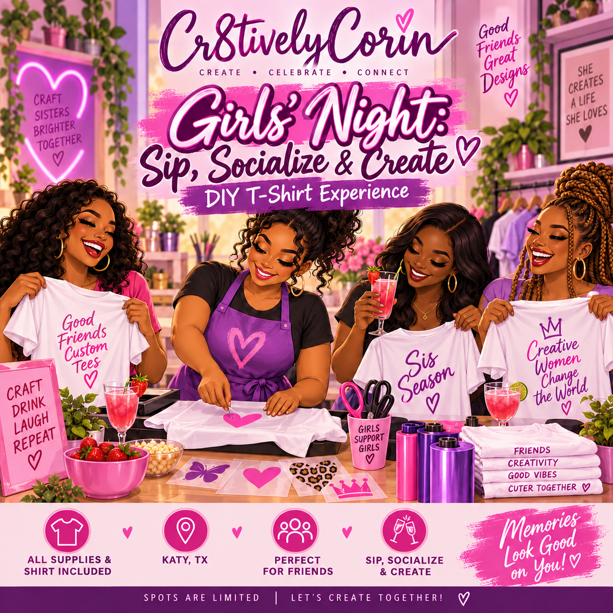 💕 Girls' Night: Sip, Socialize & Create