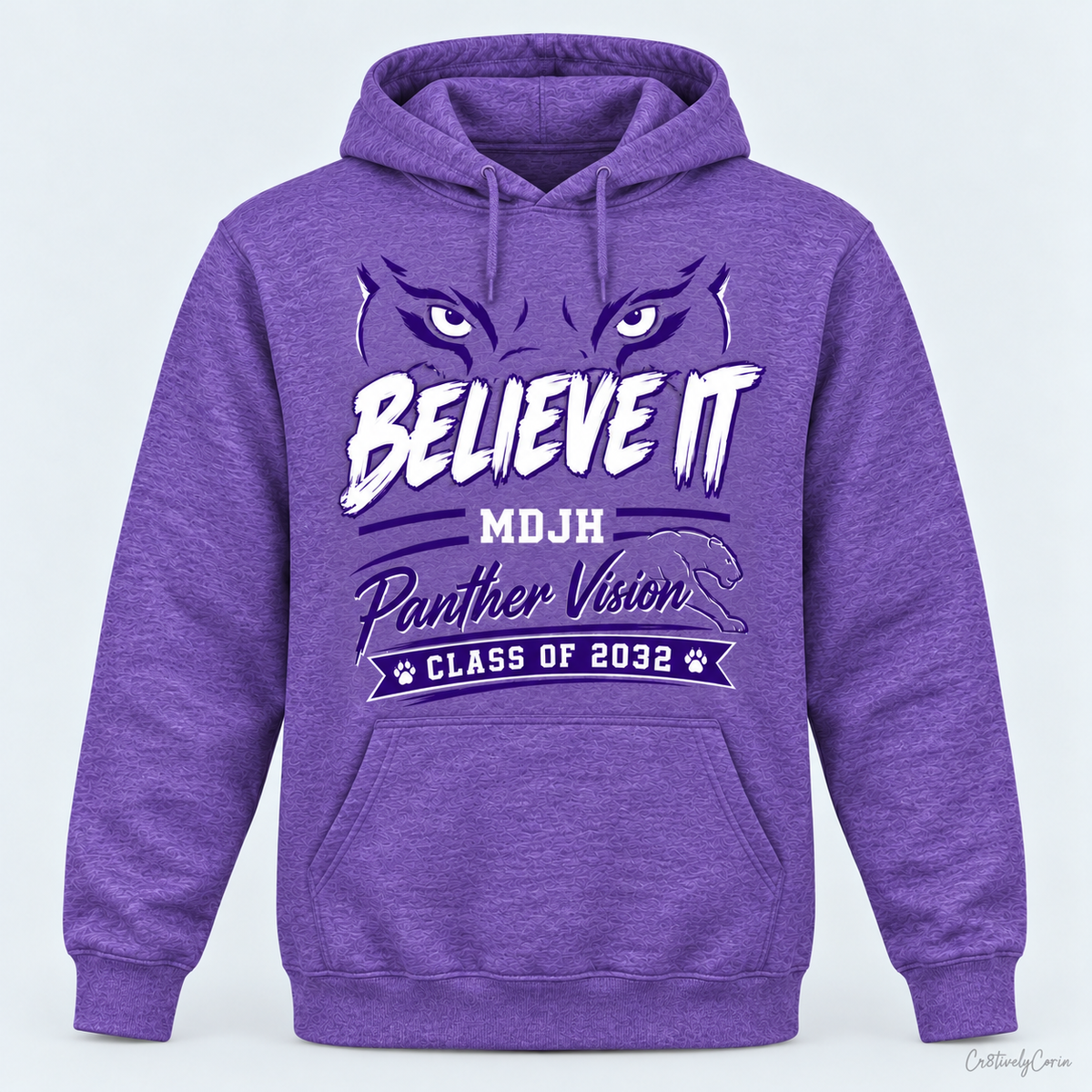 MDJH 7th Grade "Believe It" Student Spirit Tee- Purple