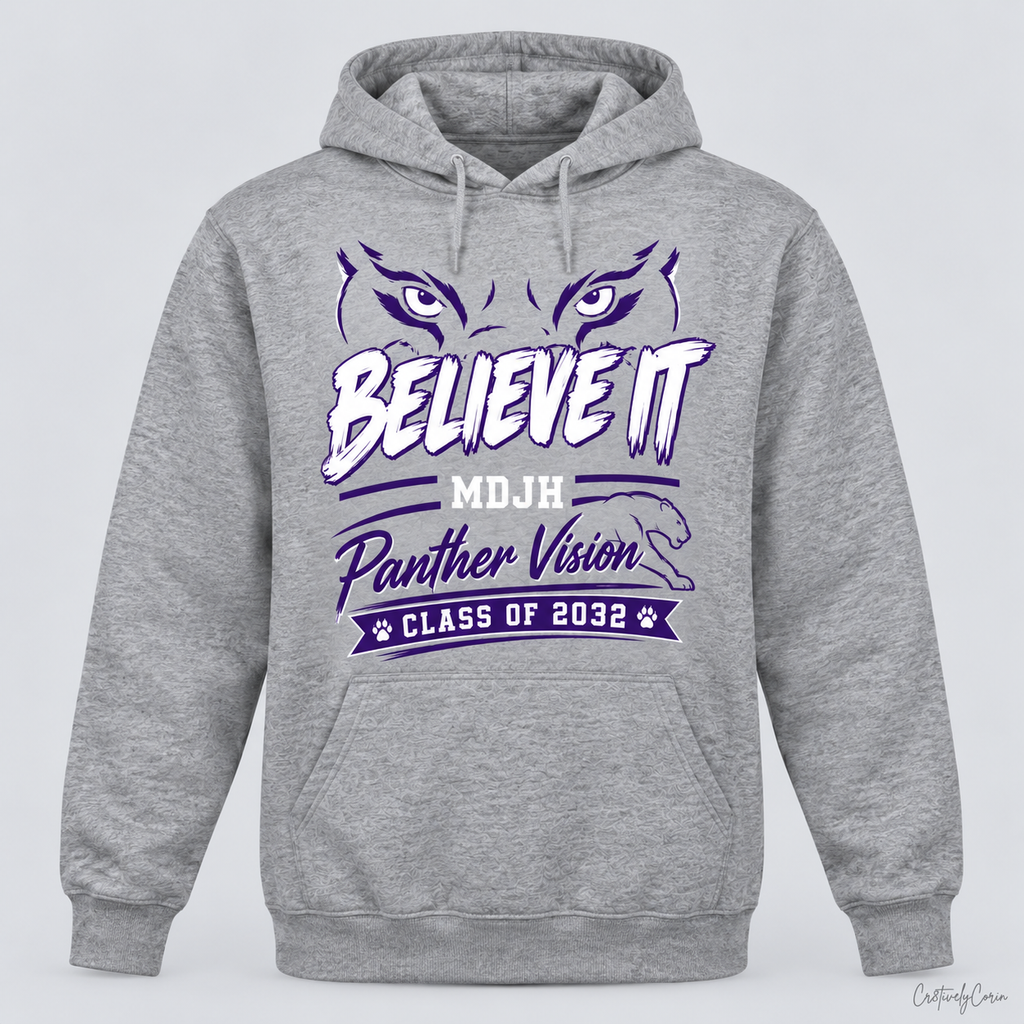 MDJH 7th Grade "Believe It" Student Spirit Tee- Gray