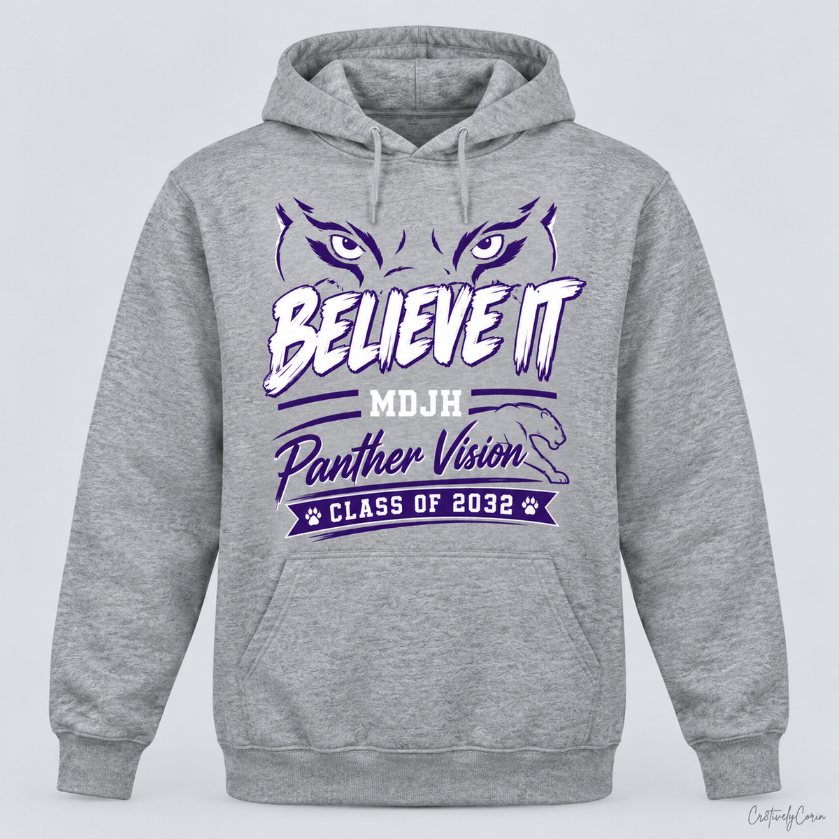 MDJH 7th Grade "Believe It" Student Spirit Tee- Gray