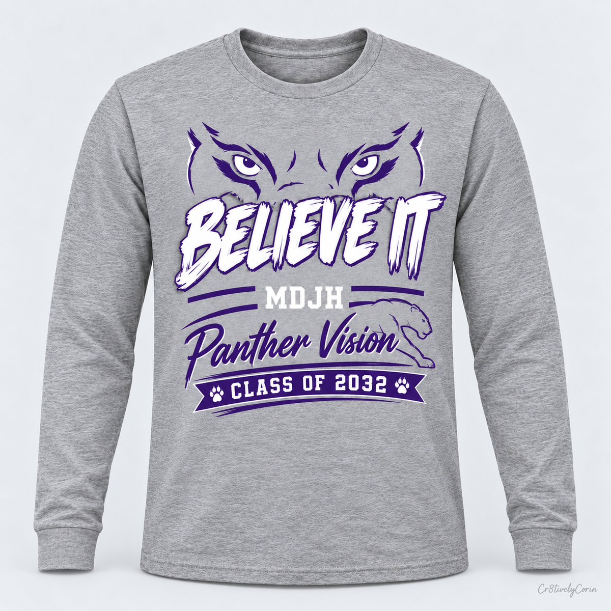 MDJH 7th Grade "Believe It" Student Spirit Tee- Gray