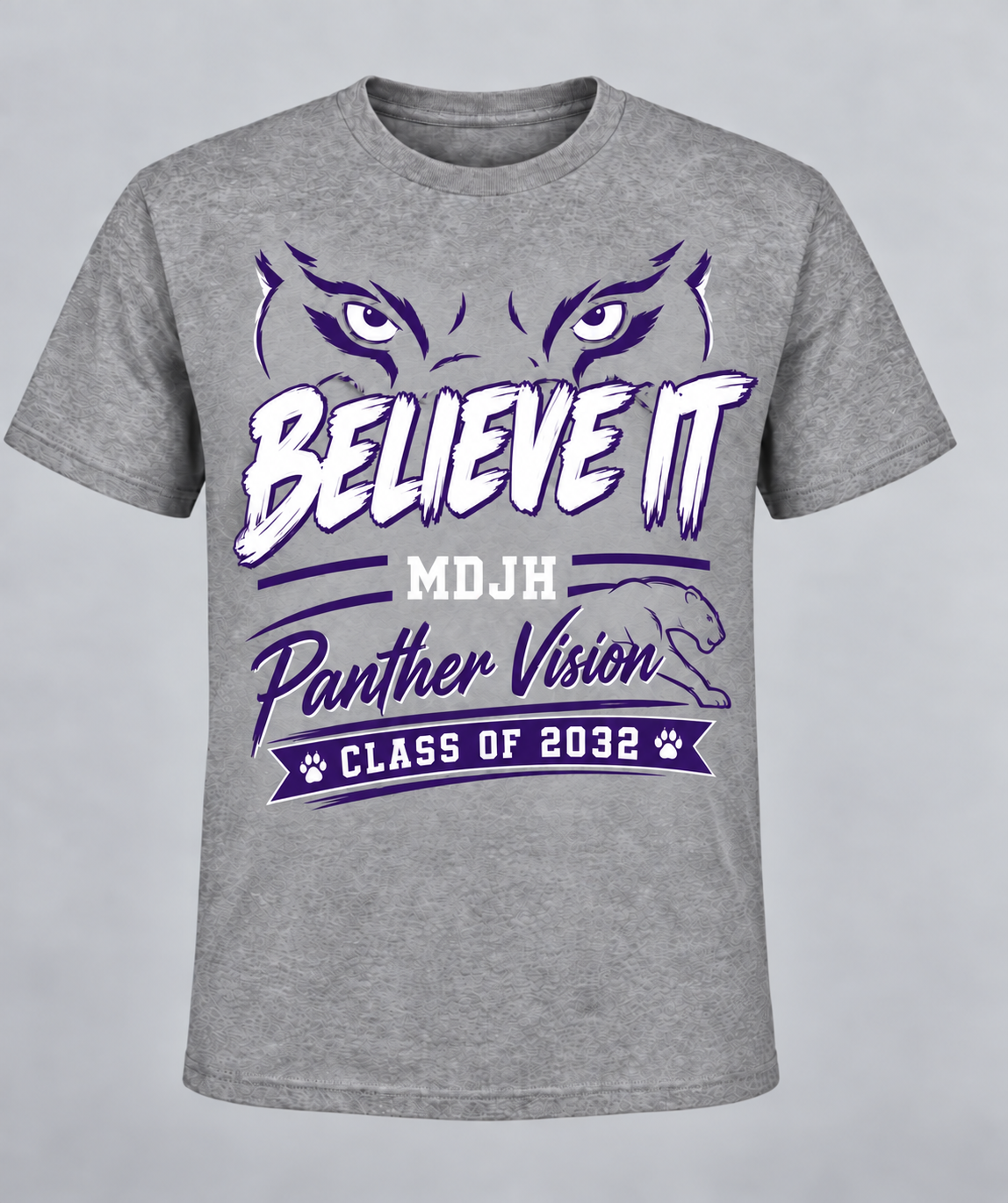 MDJH 7th Grade "Believe It" Student Spirit Tee- Gray