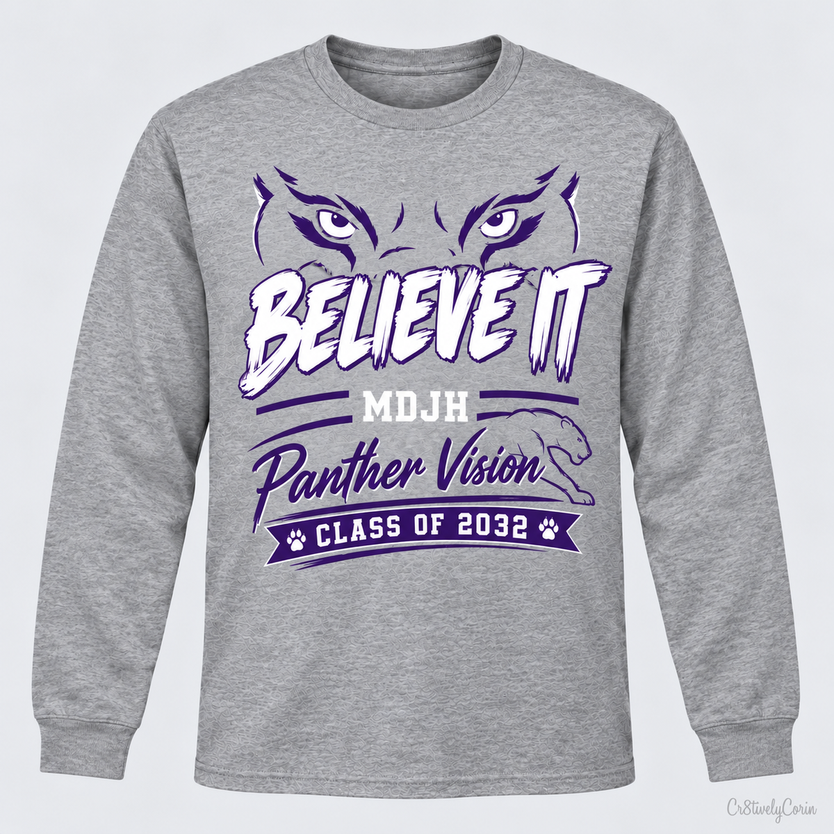 MDJH 7th Grade "Believe It" Adult & Staff Spirit Tee Gray