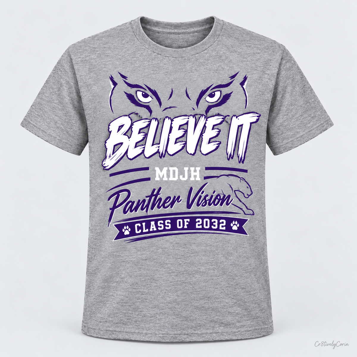 MDJH 7th Grade "Believe It" Adult & Staff Spirit Tee Gray